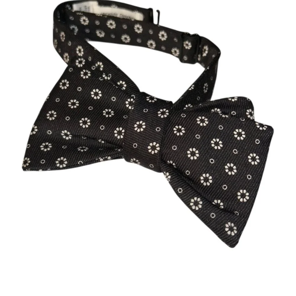 Edward armah Silk blue white polka dot double bow tie